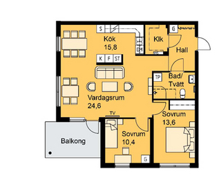 Bild Bostadsrättslägenhet i Borås